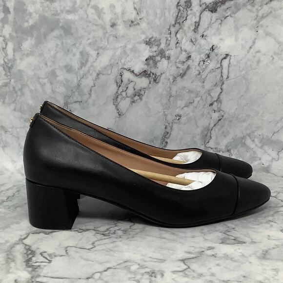 Cole Haan Women's 8C Black Leather The Go-To Block Heel Pump 45mm Slip On L16-7 - Picture 3 of 9